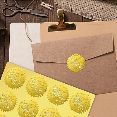 12 Sheets PET Adhesive Wax Seal Stickers DIY-WH0451-045-1