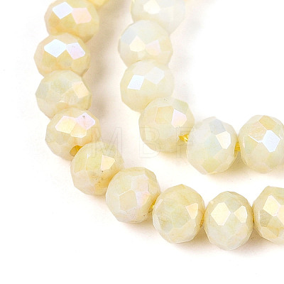 Anti-Tarnish Electroplate Rondelle Glass Beads Strands EGLA-T021-4mm-17-04-1