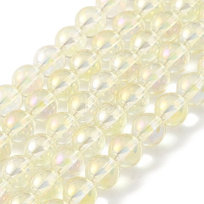 Transparent Electroplate Glass Beads Strands GLAA-T032-T8mm-C02-1