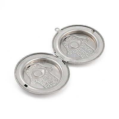 304 Stainless Steel Locket Pendants STAS-M090-04P-1