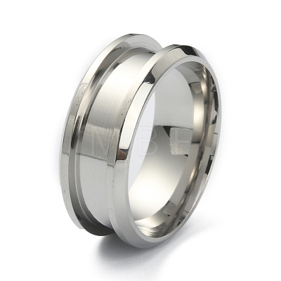 201 Stainless Steel Grooved Finger Ring Settings STAS-WH0029-52B-P-1