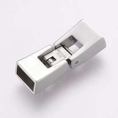 304 Stainless Steel Fold Over Clasps STAS-F122-46P-1