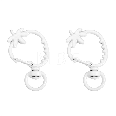 Spray Painted Strawberry Spring Ring Clasps PW-WGB8233-01-1