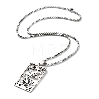 304 Stainless Steel Pendant Necklaces NJEW-K253-23P-1