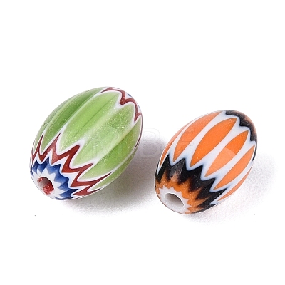 Handmade Millefiori Glass Barrel Beads LA-N002-02-1