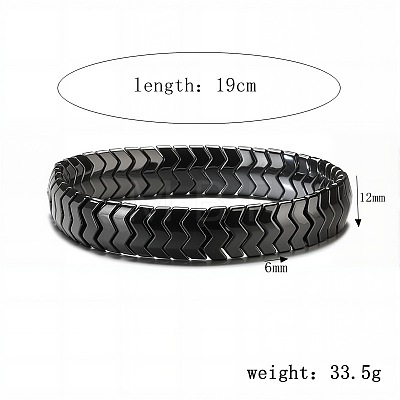 Synthetic Non-magnetic Hematite Beads Stretch Bracelets for Men PZ7053-6-1