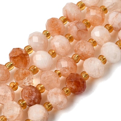 Natural Red Hematoid Quartz/Ferruginous Quartz Beads Strands G-D105-B07-1