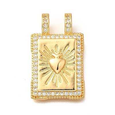 Brass Micro Pave Cubic Zirconia Pendants KK-U055-06B-01-1