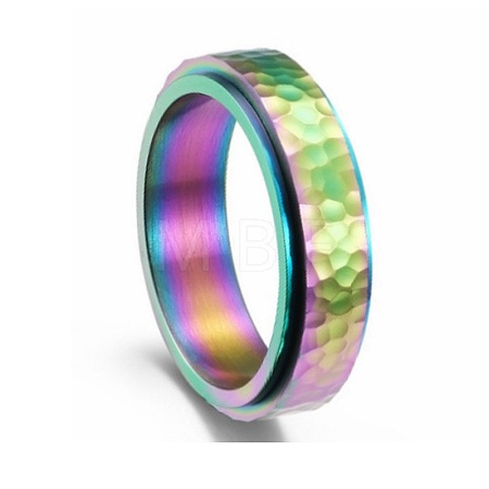 304 Stainless Steel Rotating Spinner Fidget Band Rings for Anxiety Stress Relief PW-WG7734C-06-1