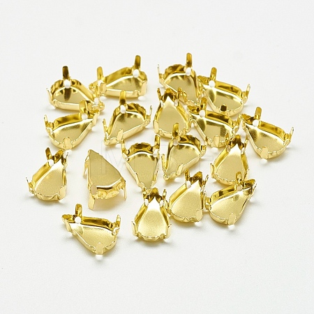 201 Stainless Steel Sew on Prong Settings STAS-T032-07G-8x13mm-1