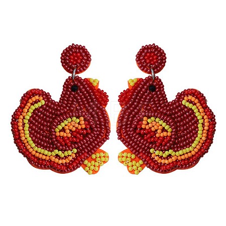 Alloy Dangle Stud Earrings FS-WG6CE38-02-1