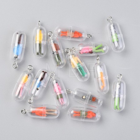 Plastic Mini Capsule Pendants KY-B001-01-1