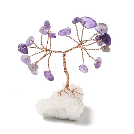 Natural Amethyst Chips Tree of Life Decorations DJEW-P022-01B-01-1