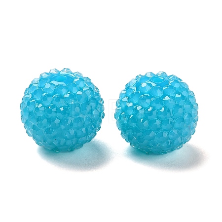 Chunky Resin Rhinestone Bubblegum Ball Beads RESI-S259-A05-1
