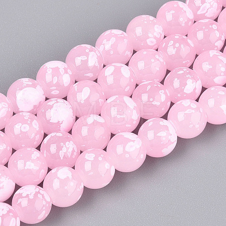 Baking Paint Glass Beads Strands DGLA-N015-8mm-02-1