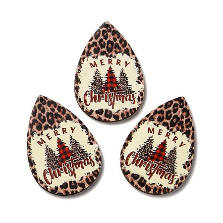 Single Face Printed Wood Big Pendants X-WOOD-H102-03E-1