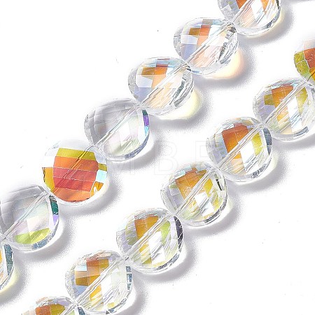 Faceted Glass Beads Strands EGLA-E030-01G-1