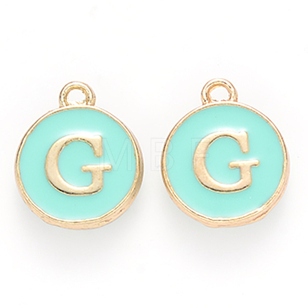 Golden Plated Alloy Enamel Charms ENAM-S118-05G-1