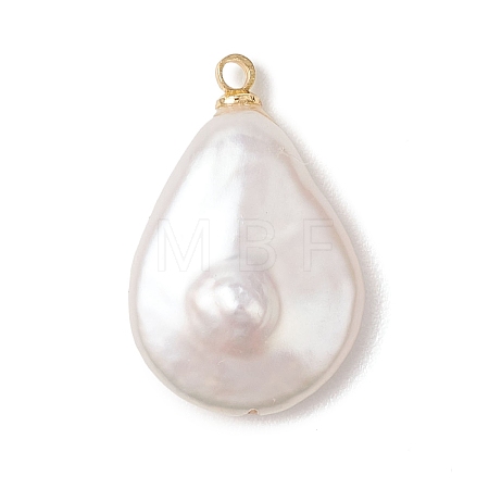 Natural Baroque Pearl Keshi Pearl Pendants PALLOY-JF04777-03-1