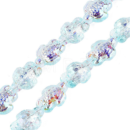 Electroplate Transparent Glass Beads Strands EGLA-N055-04A-02-1