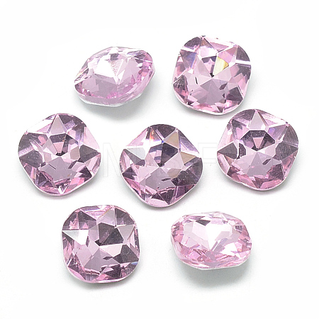 Pointed Back Glass Rhinestone Cabochons RGLA-T032-12x12mm-03-1