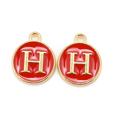 Golden Plated Alloy Enamel Charms ENAM-S118-03H-1