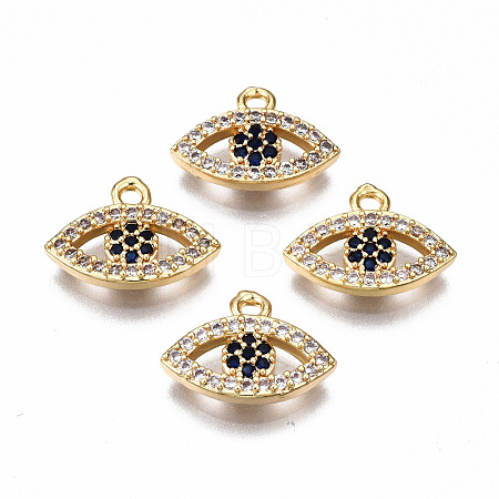 Brass Micro Pave Cubic Zirconia Charms KK-Q277-071-NF-1