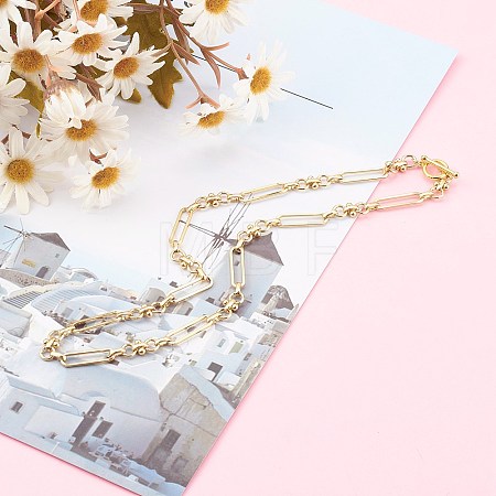 Brass Link Chain Necklaces NJEW-JN03365-1