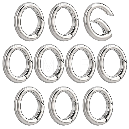 10Pcs Brass Spring Gate Rings KK-ME0004-13P-1