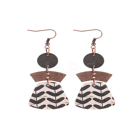 Alloy with Imitation Leather Dangle Earrings FS-WG30D02-10-1