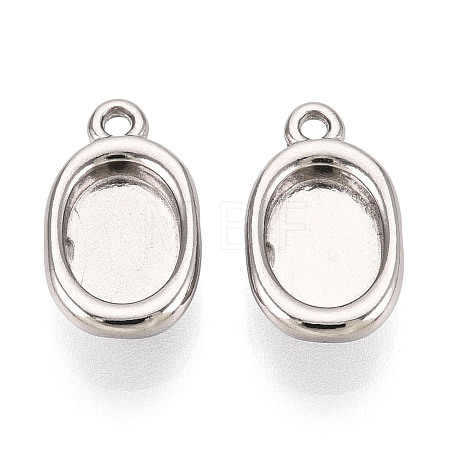 304 Stainless Steel Pendant Cabochon Settings STAS-N114-46A-P-1