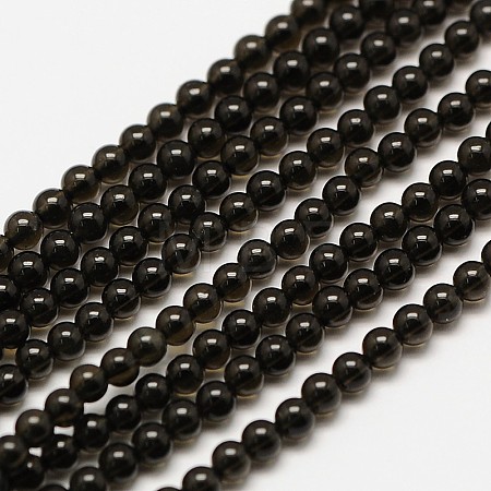 Natural Obsidian Round Bead Strands X-G-A130-2mm-04-1