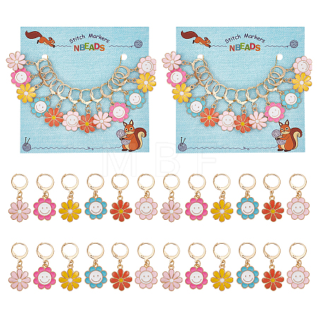 Alloy Enamel Pendant Locking Stitch Markers HJEW-AB00154-1
