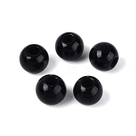 Natural Black Onyx European Beads G-Q602-09B-12-1