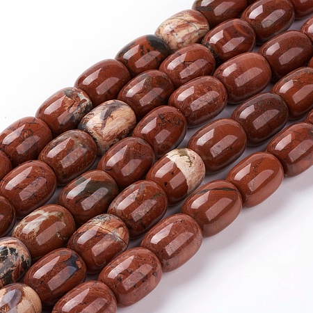 Natural Red Jasper Beads Strands G-G731-24-18x13mm-1