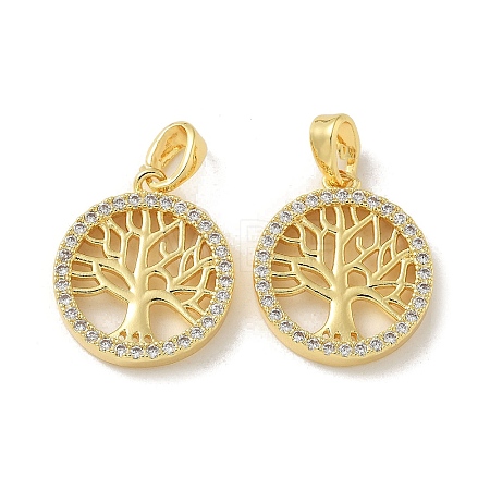Brass Micro Pave Cubic Zirconia Pendents KK-R210-21G-01-1