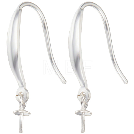 2 Pairs 925 Sterling Silver Earring Hooks STER-BBC0005-34-1