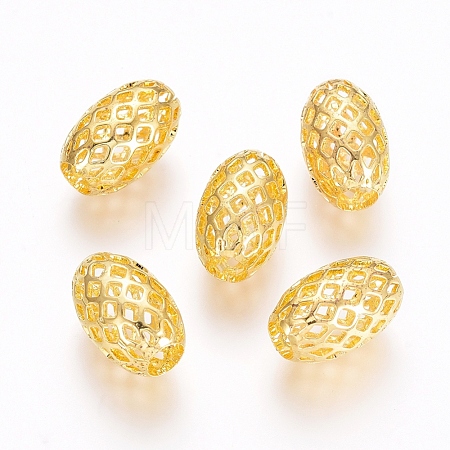 Rack Plating Brass Filigree Beads X-KK-D530-08G-1