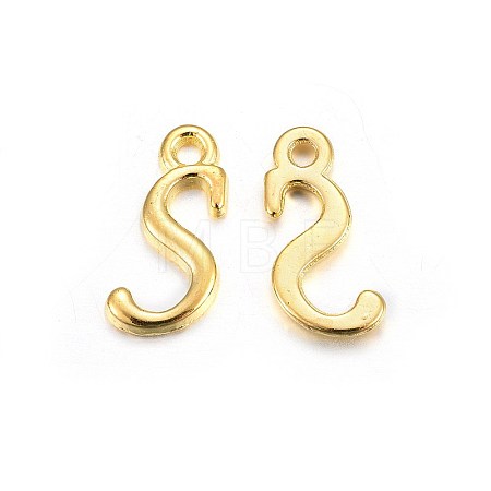 Golden Plated Alloy Letter Pendants LS-PALLOY-J718-01G-S-1