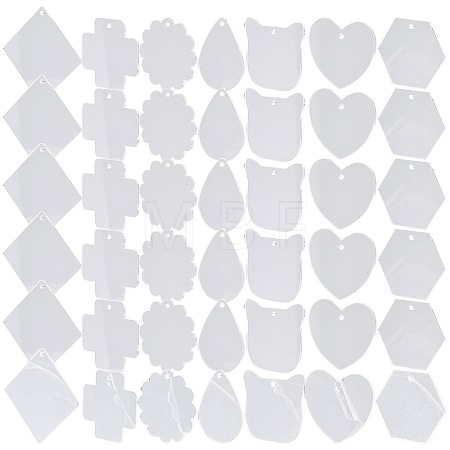 40Pcs Transparent Acrylic Disc Big Pendants ZXFQ-FS0001-01-1