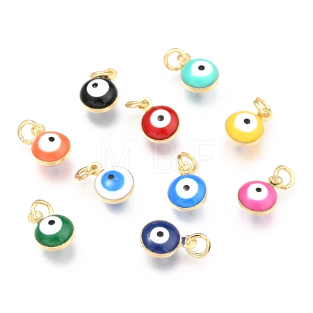 Brass Enamel Charms KK-B024-02G-1