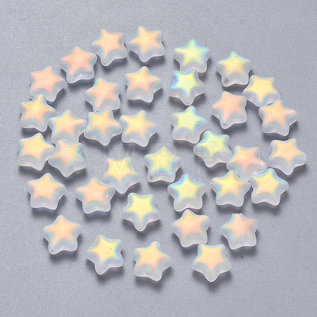 Spray Painted Glass Beads GLAA-R211-04-C01-1