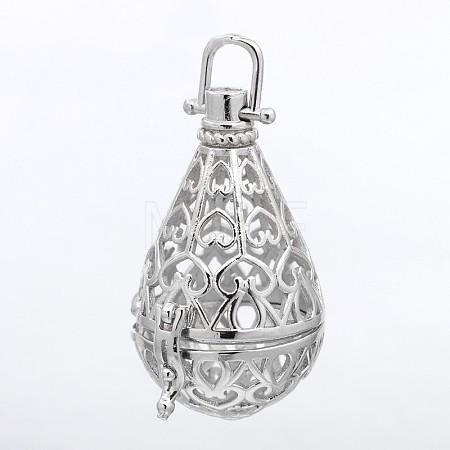 Brass Cage Pendants KK-P026-02P-NR-1