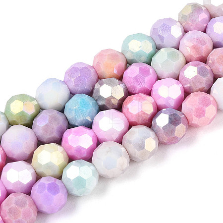 Anti-Tarnish Electroplate Glass Beads Strands EGLA-T021-10mm-15-14-1