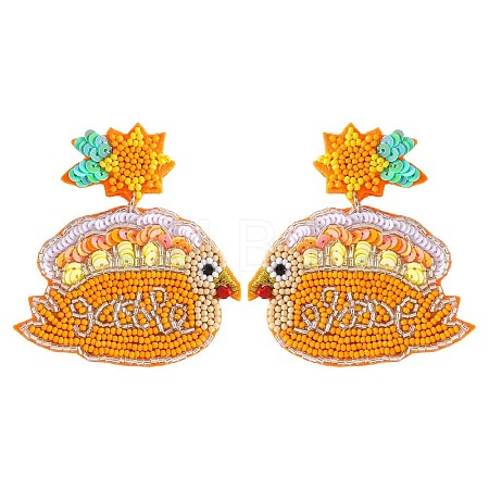 Alloy Enamel Dangle Stud Earrings FS-WG6CE38-15-1