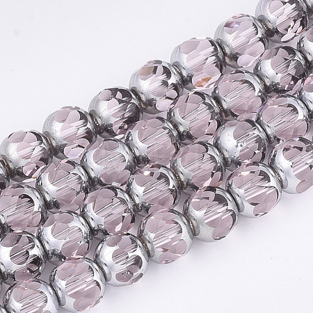 Electroplate Glass Beads Strands X-EGLA-T019-02B-1