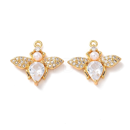 Brass Micro Pave Cubic Zirconia Pendants KK-A284-14G-03-1
