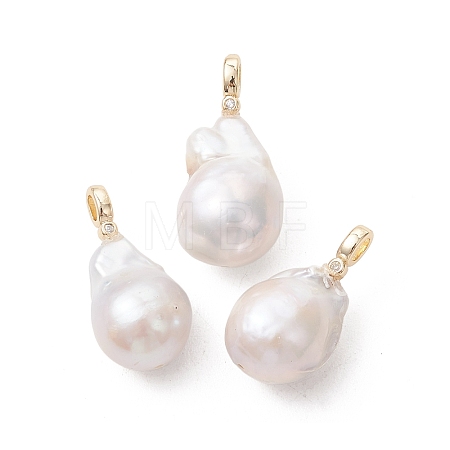 Natural Baroque Keshi Pearl Pendants PALLOY-JF05451-1