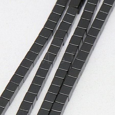 Electroplate Non-magnetic Synthetic Hematite Beads Strands G-J170A-3x3mm-03-1