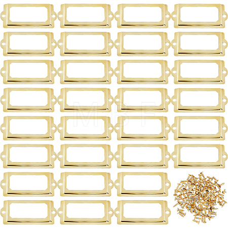 50Pcs Rectangle Iron Label Frame FIND-FH0018-09G-1